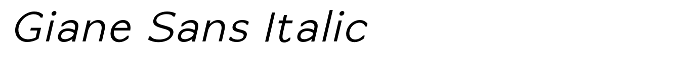 Giane Sans Italic